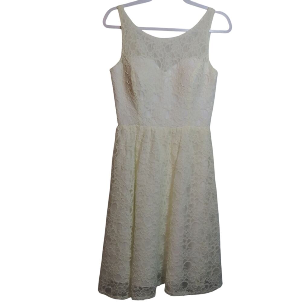 Marina Sleeveless Lace A Line Dress in Ivory Bridal Shower Wedding Size 8